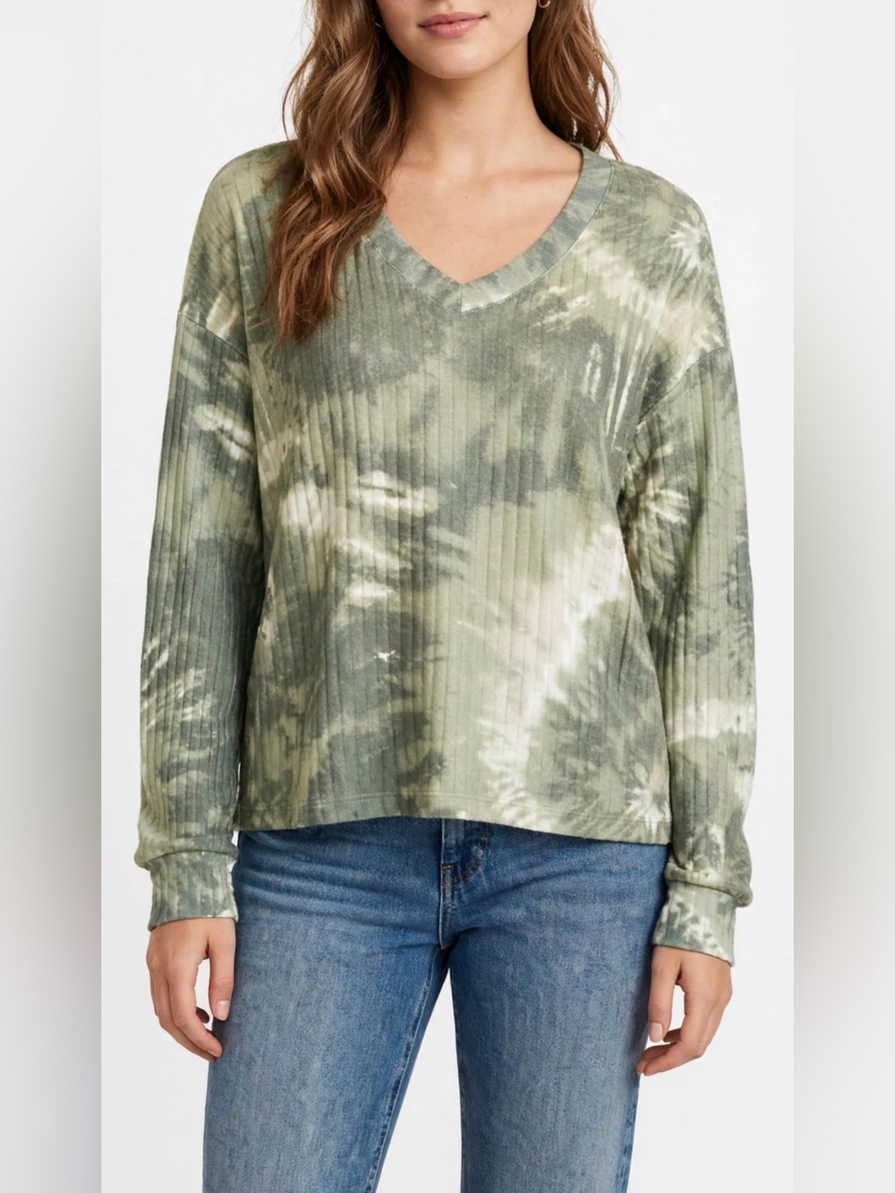 Crave Fame | NWT Women’s Cozy Ribbed Tie-Dyed Long Sleeve Top